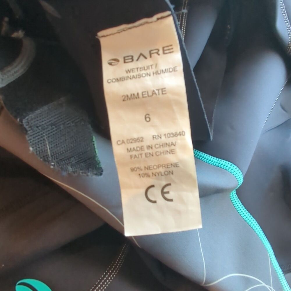 Bare Elate Wetsuit 2mm Womens 6 Black Grey Teal Water Sports Scuba Shorts - Picture 7 of 8
